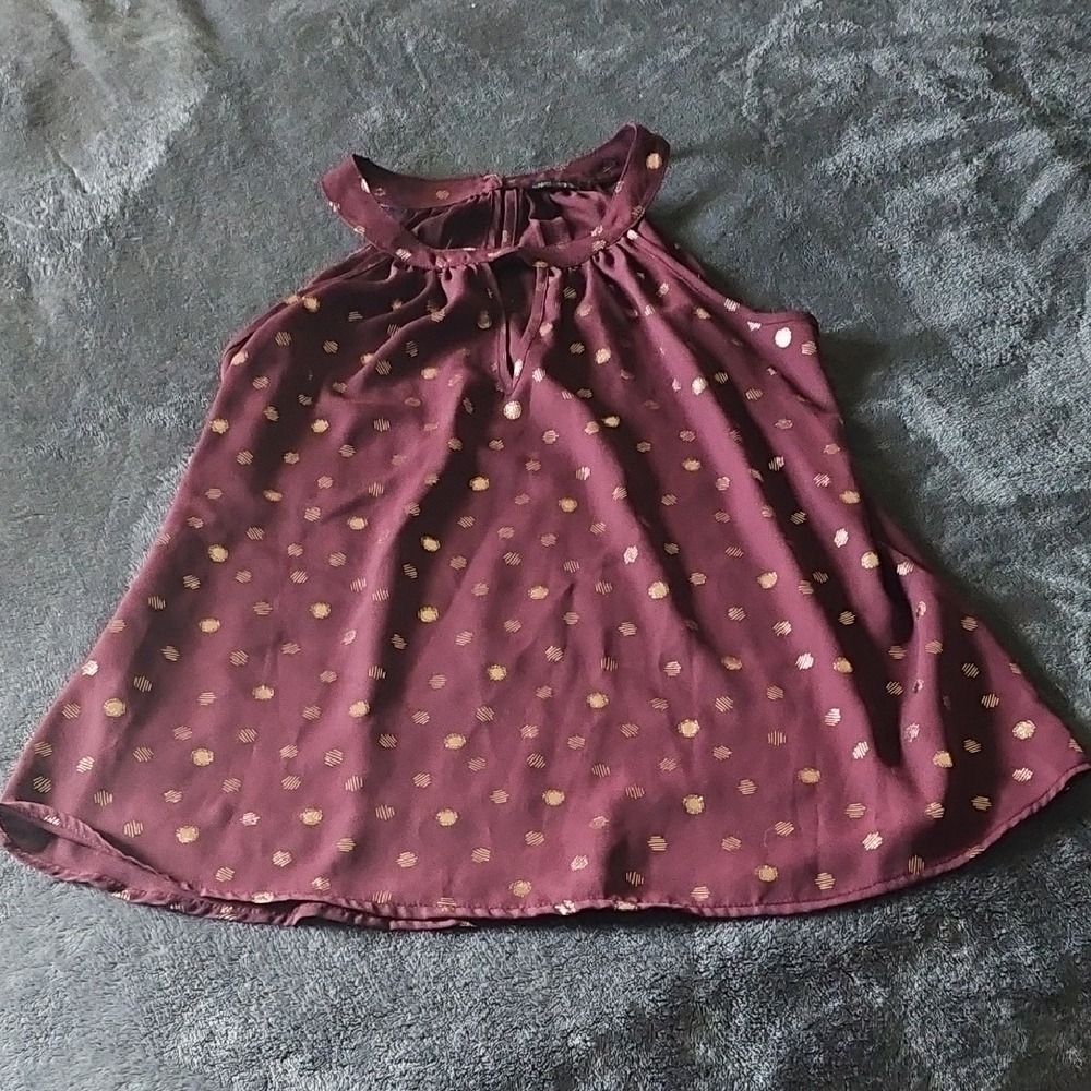 Papermoon Burgundy Blouse with Gold Dots